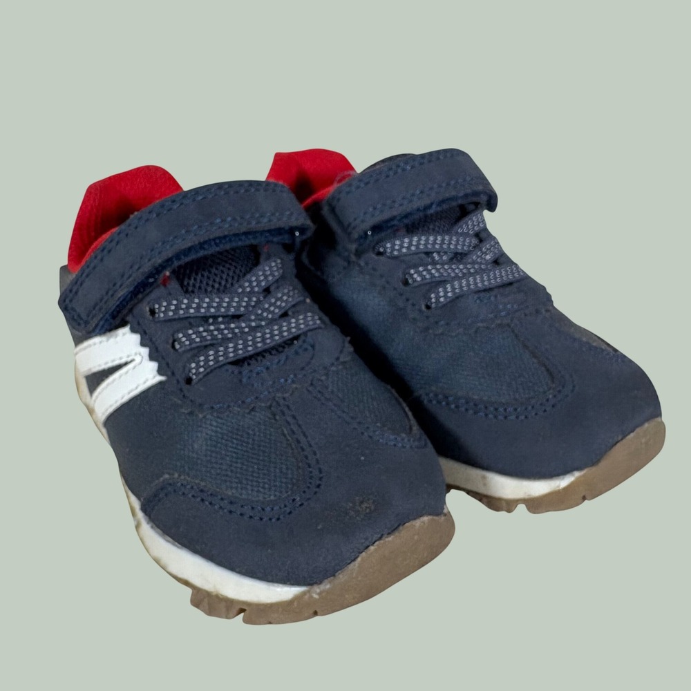 Carters Bailey Navy Blue Red Toddler Sneakers Size 7M Retro Sporty Shoes
